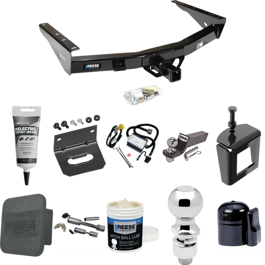 Fits 2000-2000 Toyota Tundra Trailer Hitch Tow PKG w/ 4-Flat Wiring + Starter Kit Ball Mount w/ 2" Drop & 2" Ball + 2-5/16" Ball + Wiring Bracket + Dual Hitch & Coupler Locks + Hitch Cover + Wiring Tester + Ball Lube +Electric Grease + Ball Wrench +