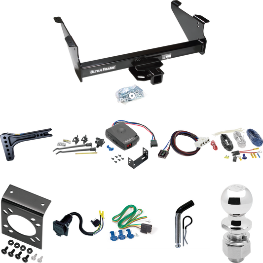 Fits 2003-2009 Dodge Ram 3500 Trailer Hitch Tow PKG w/ 15K Trunnion Bar Weight Distribution Hitch + Pin/Clip + 2-5/16" Ball + Pro Series Pilot Brake Control + Plug & Play BC Adapter + 7-Way RV Wiring By Draw-Tite
