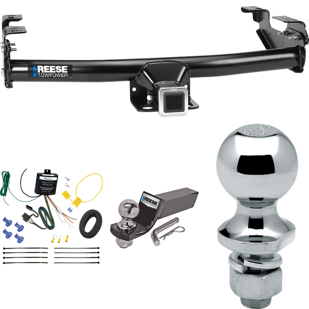 Fits 2003-2006 Toyota Tundra Trailer Hitch Tow PKG w/ 4-Flat Wiring + Starter Kit Ball Mount w/ 2" Drop & 2" Ball + 1-7/8" Ball By Reese Towpower