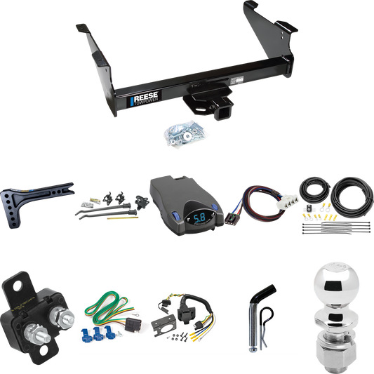 Fits 2003-2009 Dodge Ram 3500 Trailer Hitch Tow PKG w/ 15K Trunnion Bar Weight Distribution Hitch + Pin/Clip + 2-5/16" Ball + Tekonsha Prodigy P2 Brake Control + Plug & Play BC Adapter + 7-Way RV Wiring By Reese Towpower