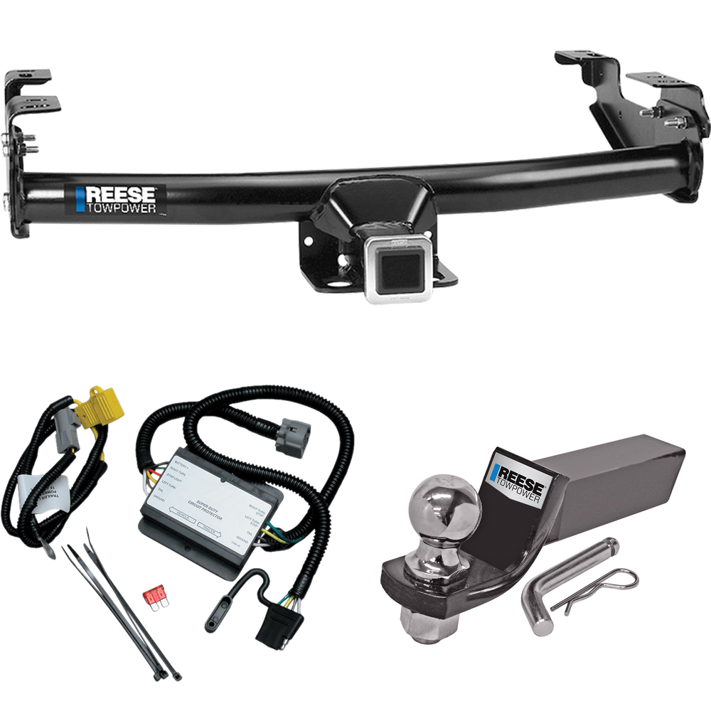 Fits 2000-2000 Toyota Tundra Trailer Hitch Tow PKG w/ 4-Flat Wiring + Starter Kit Ball Mount w/ 2" Drop & 2" Ball By Reese Towpower