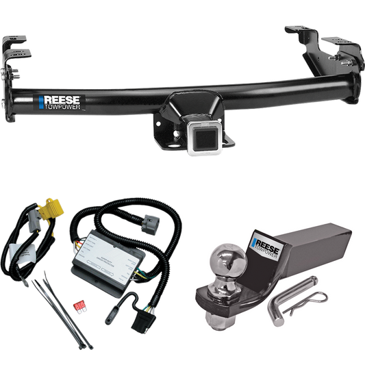 Fits 2000-2000 Toyota Tundra Trailer Hitch Tow PKG w/ 4-Flat Wiring + Starter Kit Ball Mount w/ 2" Drop & 2" Ball By Reese Towpower