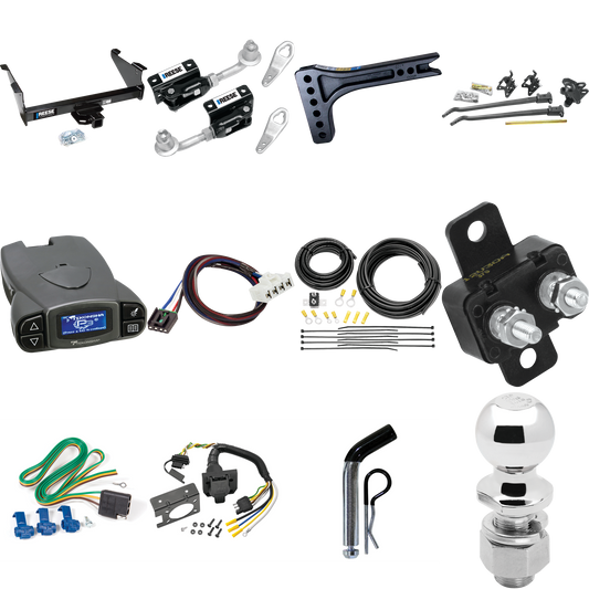 Fits 2006-2008 Dodge Ram 1500 Trailer Hitch Tow PKG w/ 15K Trunnion Bar Weight Distribution Hitch + Pin/Clip + Dual Cam Sway Control + 2-5/16" Ball + Tekonsha Prodigy P3 Brake Control + Plug & Play BC Adapter + 7-Way RV Wiring By Reese Towpower