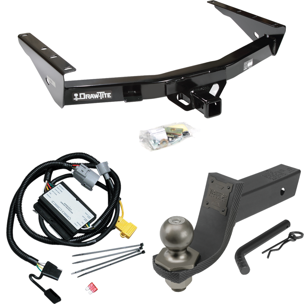 Fits 2001-2002 Toyota Tundra Trailer Hitch Tow PKG w/ 4-Flat Wiring + Interlock Tactical Starter Kit w/ 3-1/4" Drop & 2" Ball By Draw-Tite