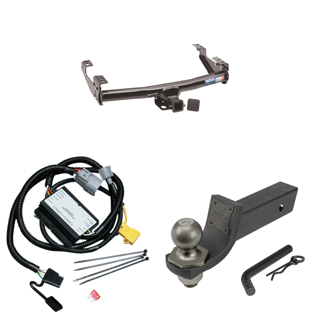 Se adapta al paquete de remolque de enganche para remolque Toyota Tundra 2001-2002 con cableado plano de 4 + kit de inicio táctico de enclavamiento con caída de 2" y bola de 2" de Reese Towpower