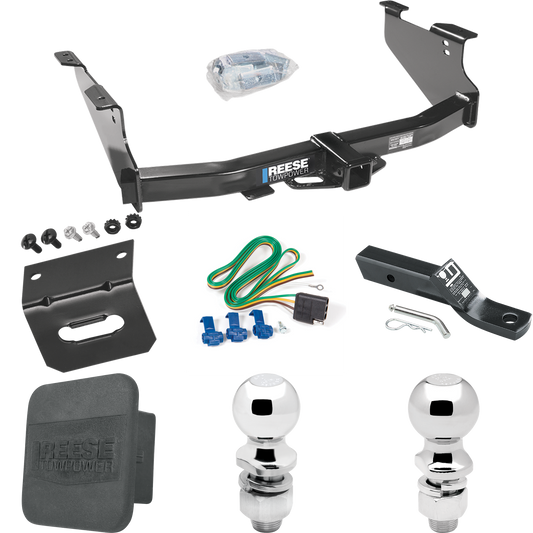 Fits 2003-2009 Dodge Ram 2500 Trailer Hitch Tow PKG w/ 4-Flat Wiring + Ball Mount w/ 2" Drop + 2" Ball + 2-5/16" Ball + Wiring Bracket + Hitch Cover By Reese Towpower