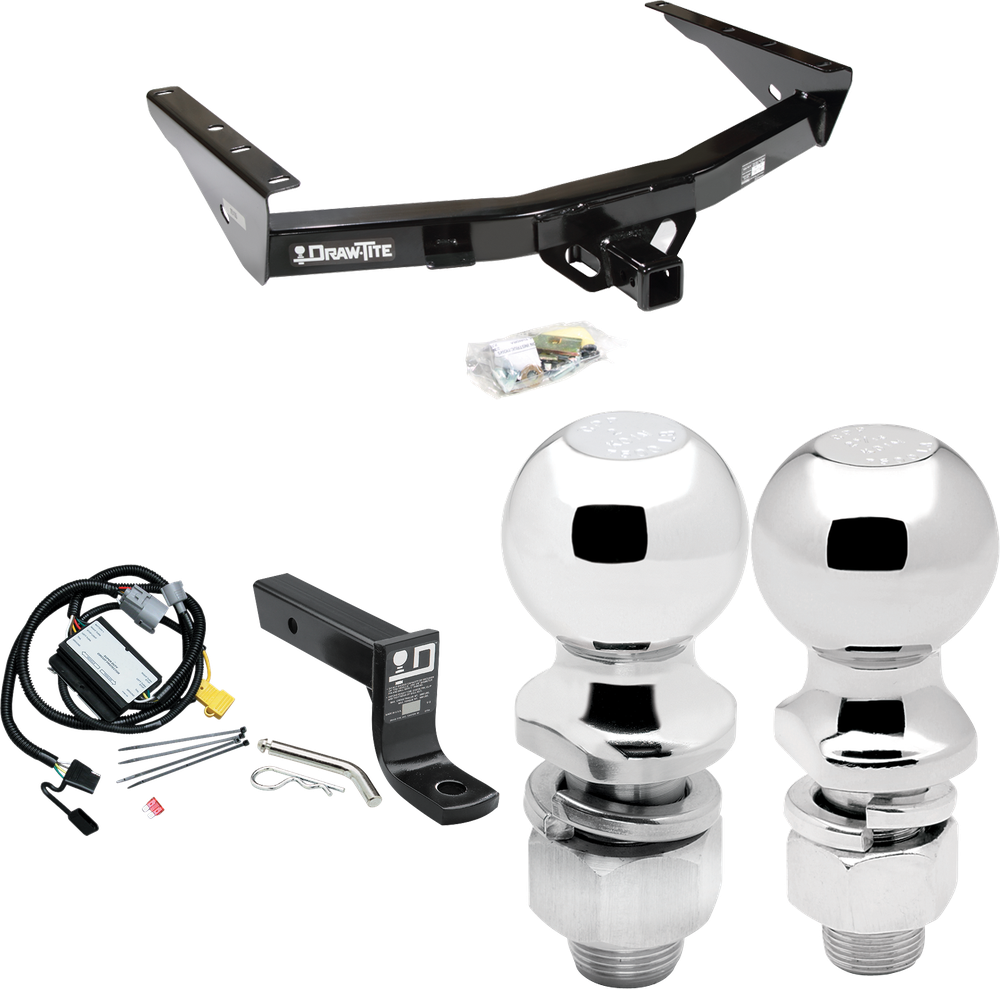 Fits 2001-2002 Toyota Tundra Trailer Hitch Tow PKG w/ 4-Flat Wiring + Ball Mount w/ 4" Drop + 2" Ball + 2-5/16" Ball By Draw-Tite