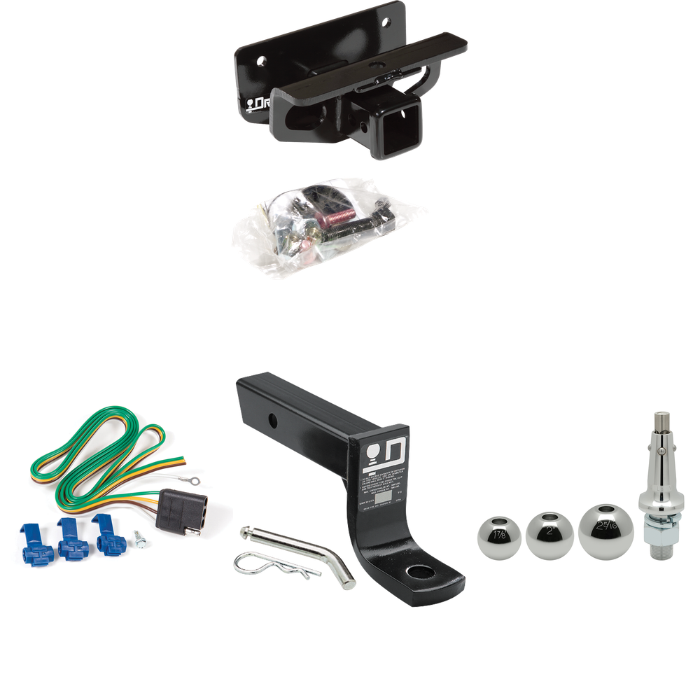 Se adapta al paquete de enganche de remolque RAM 1500 2011-2018 con cableado plano de 4 + soporte de bola con caída de 4" + bola intercambiable de 1-7/8" y 2" y 2-5/16" de Draw-Tite