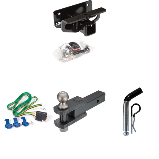 Fits 2003-2009 Dodge Ram 2500 Trailer Hitch Tow PKG w/ 4-Flat Wiring + Clevis Hitch Ball Mount w/ 2" Ball + Pin/Clip By Draw-Tite