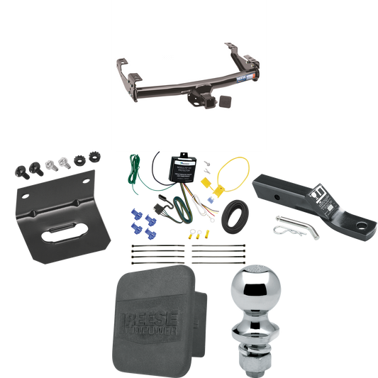 Fits 2003-2006 Toyota Tundra Trailer Hitch Tow PKG w/ 4-Flat Wiring + Ball Mount w/ 2" Drop + 1-7/8" Ball + Wiring Bracket + Hitch Cover By Reese Towpower