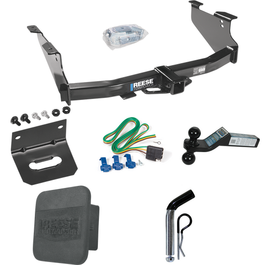 Fits 2003-2003 Dodge Ram 1500 Trailer Hitch Tow PKG w/ 4-Flat Wiring + Dual Ball Ball Mount 2" & 2-5/16" Trailer Balls + Pin/Clip + Wiring Bracket + Hitch Cover (For (Built After 11/2002) Models) By Reese Towpower