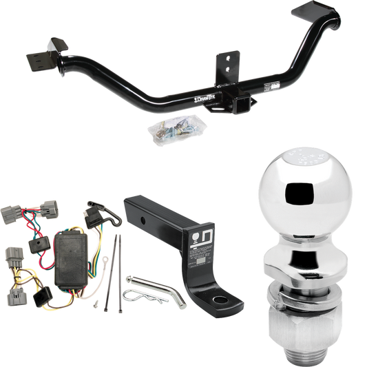 Fits 2006-2014 Honda Ridgeline Trailer Hitch Tow PKG w/ 4-Flat Wiring + Ball Mount w/ 4" Drop + 2" Ball By Draw-Tite