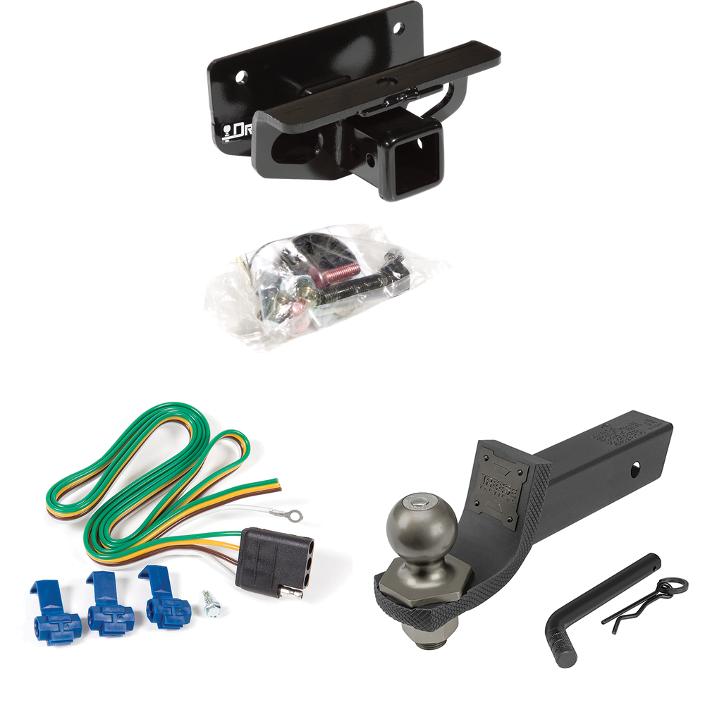 Fits 2011-2018 RAM 1500 Trailer Hitch Tow PKG w/ 4-Flat Wiring + Interlock Tactical Starter Kit w/ 2" Drop & 2" Ball By Draw-Tite