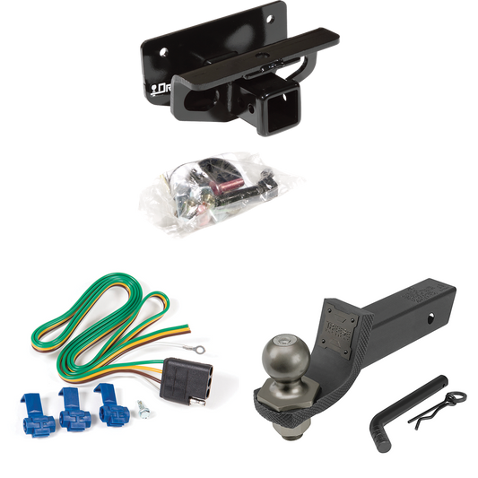 Fits 2011-2018 RAM 1500 Trailer Hitch Tow PKG w/ 4-Flat Wiring + Interlock Tactical Starter Kit w/ 2" Drop & 2" Ball By Draw-Tite