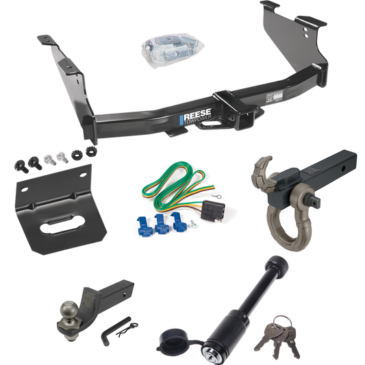 Fits 2006-2008 Dodge Ram 1500 Trailer Hitch Tow PKG w/ 4-Flat Wiring + Interlock Tactical Starter Kit w/ 2" Drop & 2" Ball + Tactical Hook & Shackle Mount + Tactical Dogbone Lock + Wiring Bracket By Reese Towpower