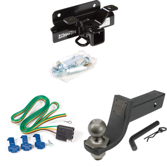 Fits 2003-2009 Dodge Ram 2500 Trailer Hitch Tow PKG w/ 4-Flat Wiring + Interlock Tactical Starter Kit w/ 3-1/4" Drop & 2" Ball By Draw-Tite