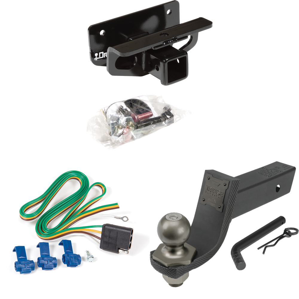 Fits 2019-2023 RAM 1500 Classic Trailer Hitch Tow PKG w/ 4-Flat Wiring + Interlock Tactical Starter Kit w/ 3-1/4" Drop & 2" Ball By Draw-Tite