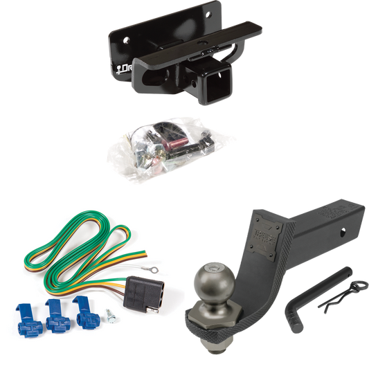 Fits 2003-2009 Dodge Ram 2500 Trailer Hitch Tow PKG w/ 4-Flat Wiring + Interlock Tactical Starter Kit w/ 3-1/4" Drop & 2" Ball By Draw-Tite