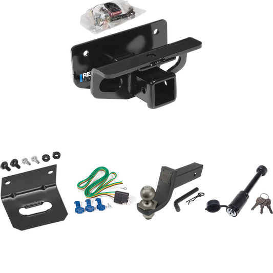 Fits 2003-2009 Dodge Ram 3500 Trailer Hitch Tow PKG w/ 4-Flat Wiring + Interlock Tactical Starter Kit w/ 3-1/4" Drop & 2" Ball + Tactical Dogbone Lock + Wiring Bracket By Reese Towpower