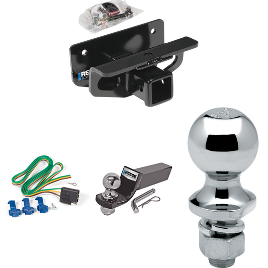 Fits 2003-2009 Dodge Ram 2500 Trailer Hitch Tow PKG w/ 4-Flat Wiring + Starter Kit Ball Mount w/ 2" Drop & 2" Ball + 1-7/8" Ball By Reese Towpower