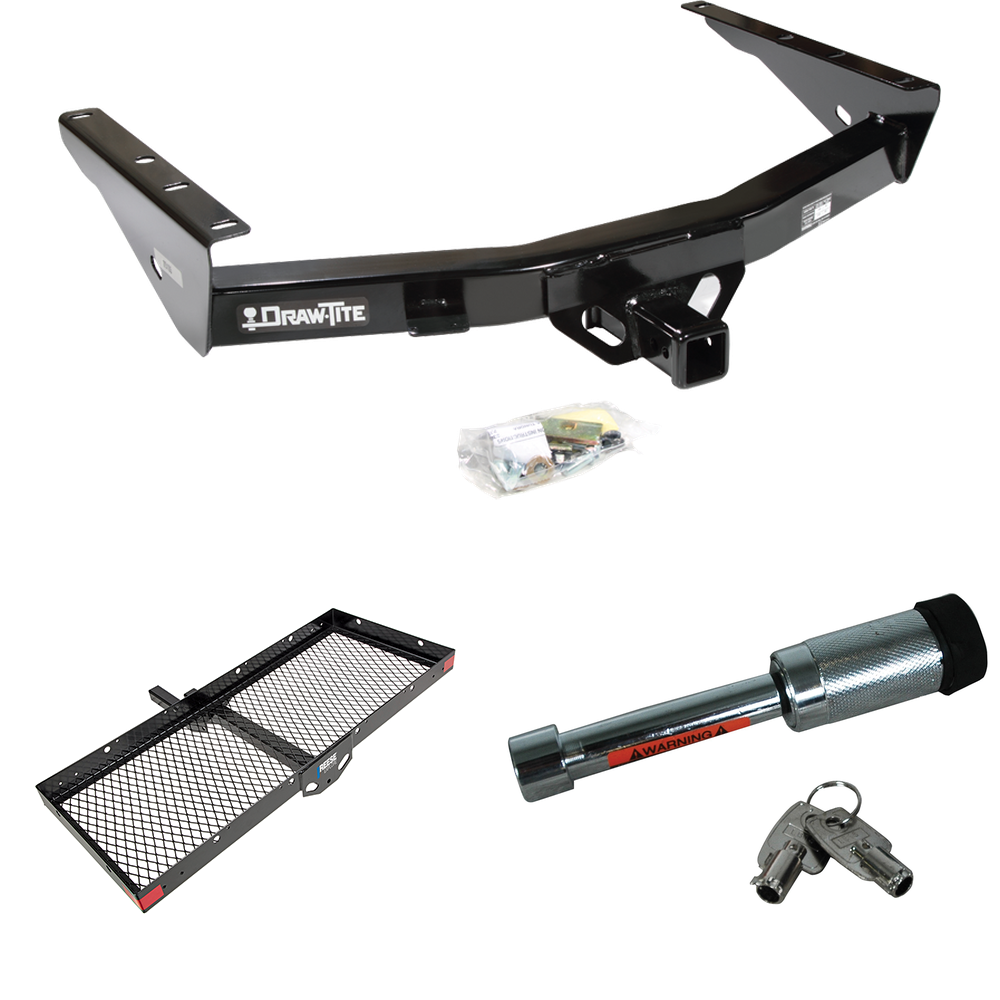 Fits 2000-2006 Toyota Tundra Trailer Hitch Tow PKG w/ 48" x 20" Cargo Carrier + Hitch Lock By Draw-Tite