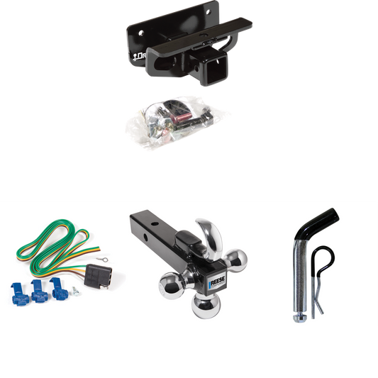 Fits 2003-2009 Dodge Ram 2500 Trailer Hitch Tow PKG w/ 4-Flat Wiring + Triple Ball Ball Mount 1-7/8" & 2" & 2-5/16" Trailer Balls w/ Tow Hook + Pin/Clip By Draw-Tite