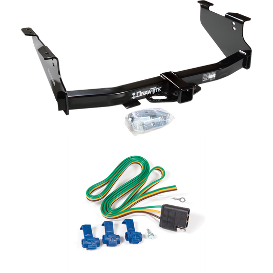 Fits 2003-2009 Dodge Ram 2500 Trailer Hitch Tow PKG w/ 4-Flat Wiring Harness By Draw-Tite