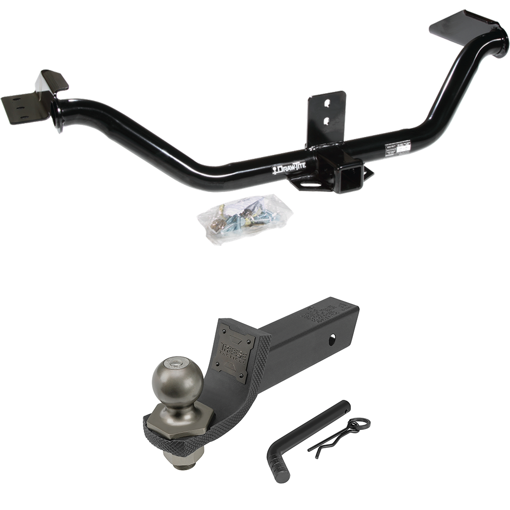 Fits 2006-2014 Honda Ridgeline Trailer Hitch Tow PKG + Interlock Tactical Starter Kit w/ 2" Drop & 2" Ball By Draw-Tite