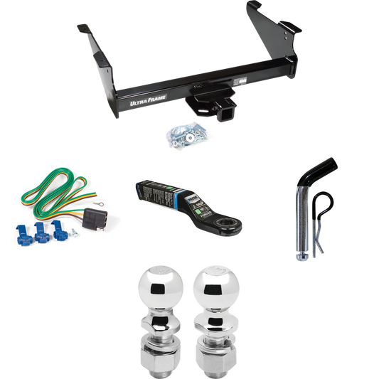 Fits 2003-2010 Dodge Ram 2500 Trailer Hitch Tow PKG w/ 4-Flat Wiring Harness + Ball Mount w/ 2" Drop + Pin/Clip + 2" Ball + 2-5/16" Ball By Draw-Tite