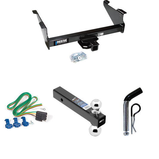 Fits 2003-2003 Dodge Ram 1500 Trailer Hitch Tow PKG w/ 4-Flat Wiring Harness + Dual Ball Ball Mount 2" & 2-5/16" Trailer Balls + Pin/Clip (For (Built After 11/2002) Models) By Reese Towpower