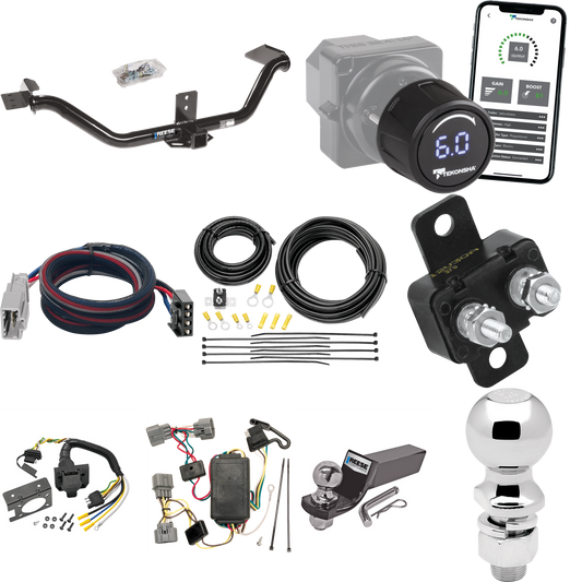 Se adapta al paquete de enganche de remolque Honda Ridgeline 2006-2008 con control de freno inalámbrico Bluetooth Tekonsha Prodigy iD + adaptador BC Plug &amp; Play + cableado RV de 7 vías + soporte de bola y caída de 2" y 2-5/16" de Reese Towpower