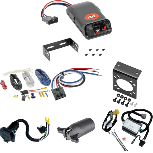 Fits 2000-2000 Toyota Tundra 7-Way RV Wiring + Pro Series POD Brake Control + Generic BC Wiring Adapter + 7-Way to 4-Way Adapter By Tekonsha