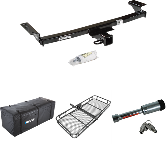 Fits 2009-2014 Nissan Murano Trailer Hitch Tow PKG w/ 60" x 24" Cargo Carrier + Cargo Bag + Hitch Lock (Excludes: w/Aero Kit & CrossCabriolet Models) By Draw-Tite