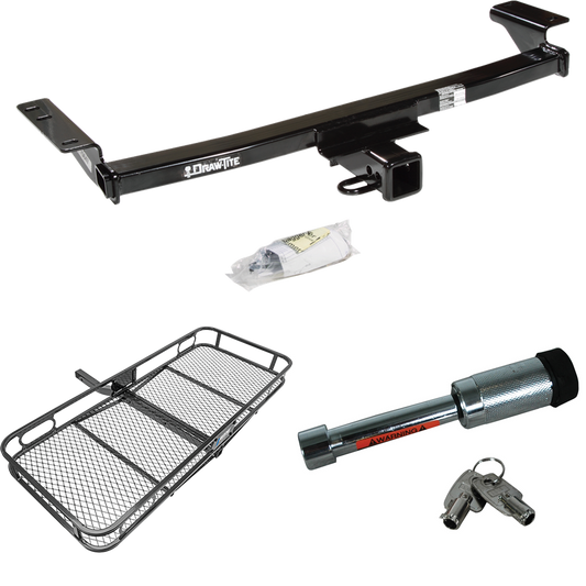 Fits 2009-2014 Nissan Murano Trailer Hitch Tow PKG w/ 60" x 24" Cargo Carrier + Hitch Lock (Excludes: w/Aero Kit & CrossCabriolet Models) By Draw-Tite