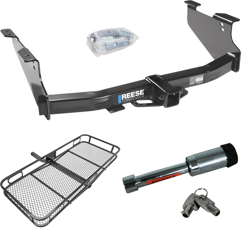 Fits 2003-2003 Dodge Ram 1500 Trailer Hitch Tow PKG w/ 60" x 24" Cargo Carrier + Hitch Lock (For (Built After 11/2002) Models) By Reese Towpower