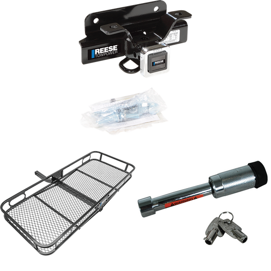 Fits 2003-2009 Dodge Ram 3500 Trailer Hitch Tow PKG w/ 60" x 24" Cargo Carrier + Hitch Lock By Reese Towpower