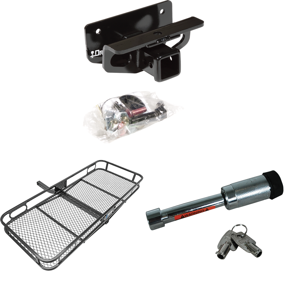 Fits 2003-2009 Dodge Ram 2500 Trailer Hitch Tow PKG w/ 60" x 24" Cargo Carrier + Hitch Lock By Draw-Tite