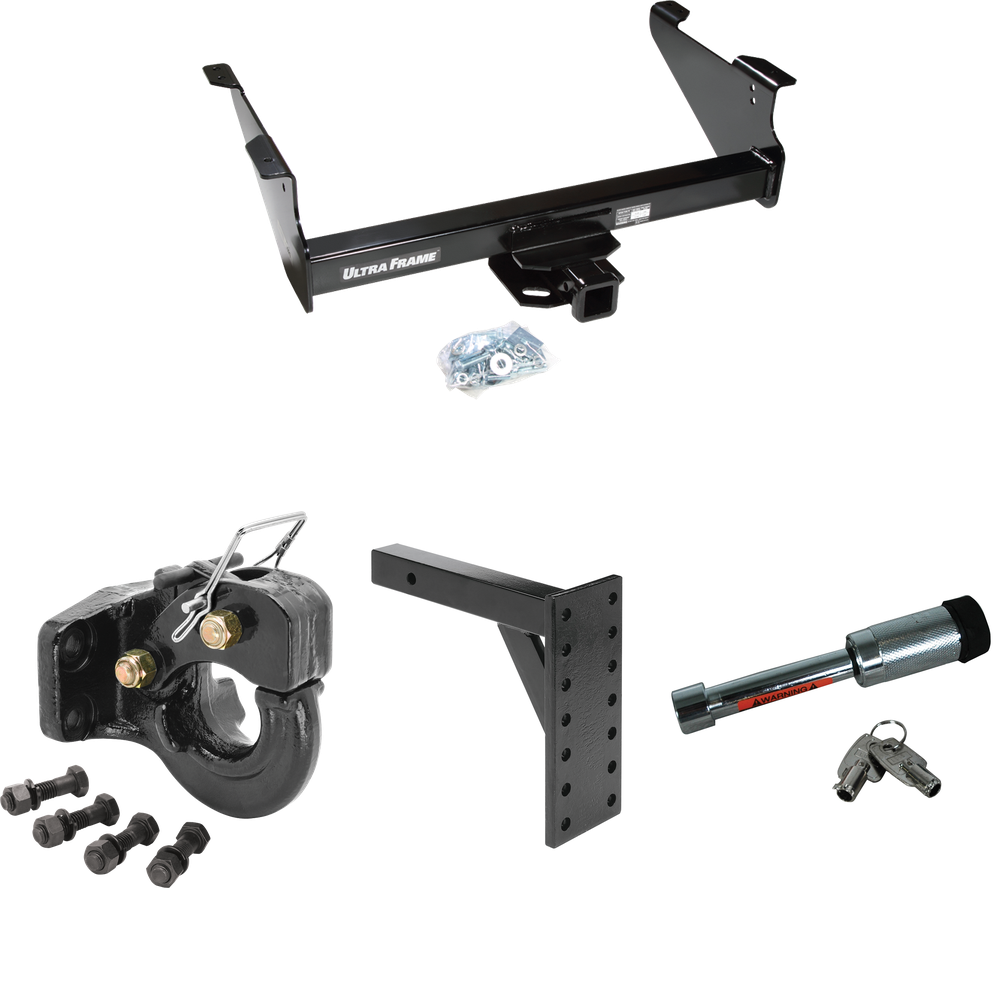 Fits 2003-2003 Dodge Ram 1500 Trailer Hitch Tow PKG w/ 7 Hole Pintle Hook Mounting Plate + 10K Pintle Hook + Hitch Lock (For (Built After 11/2002) Models) By Draw-Tite