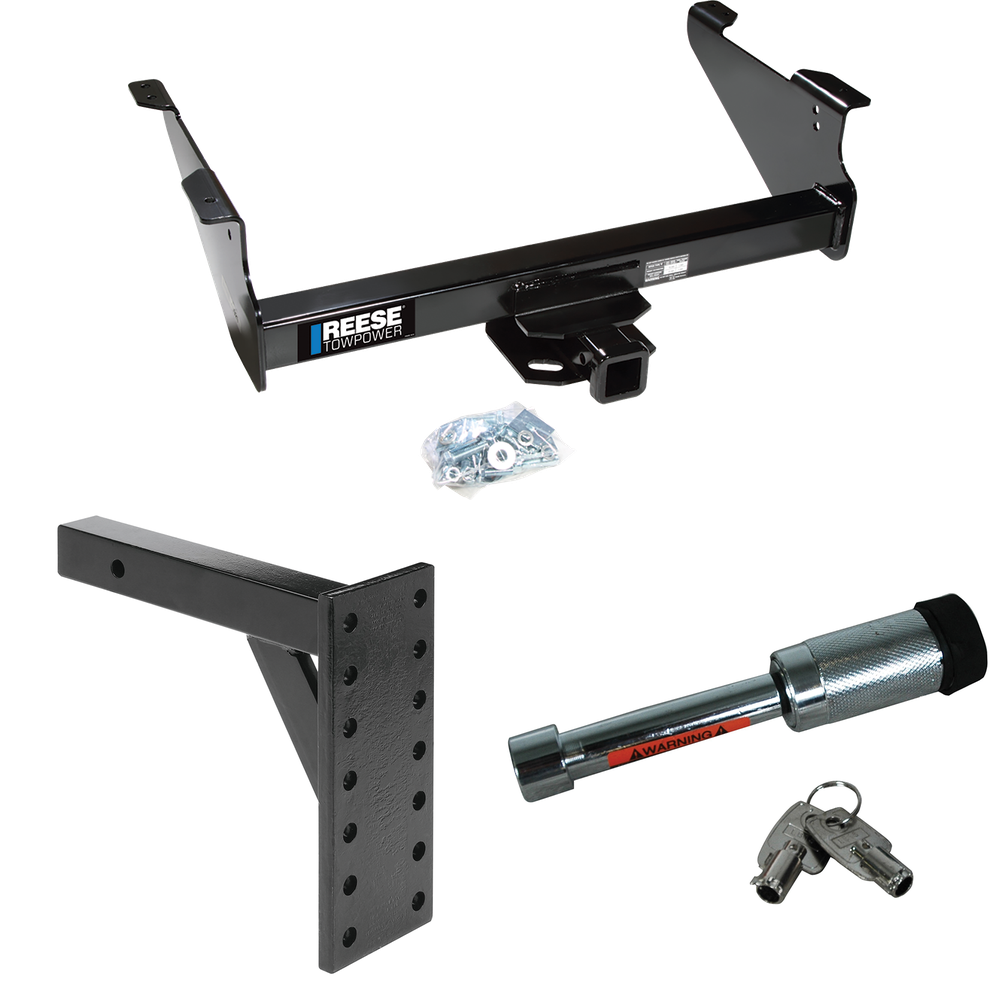 Fits 2003-2010 Dodge Ram 2500 Trailer Hitch Tow PKG w/ 7 Hole Pintle Hook Mounting Plate + Hitch Lock By Reese Towpower