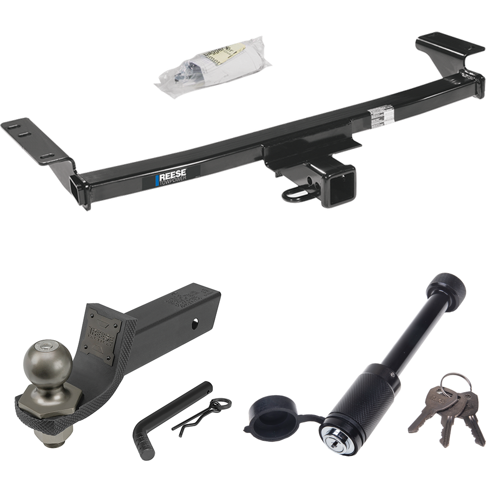 Fits 2009-2014 Nissan Murano Trailer Hitch Tow PKG + Interlock Tactical Starter Kit w/ 2" Drop & 2" Ball + Tactical Dogbone Lock (Excludes: w/Aero Kit & CrossCabriolet Models) By Reese Towpower