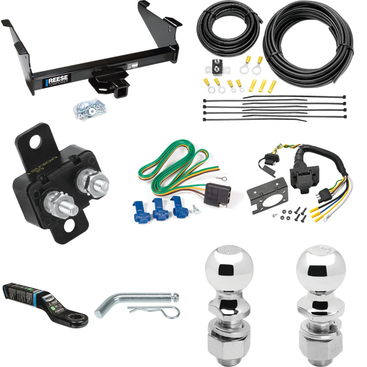 Fits 2006-2008 Dodge Ram 1500 Trailer Hitch Tow PKG w/ 7-Way RV Wiring + 2" & 2-5/16" Ball + Drop Mount By Reese Towpower