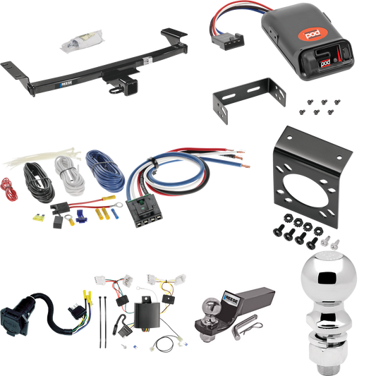 Fits 2009-2014 Nissan Murano Trailer Hitch Tow PKG w/ Pro Series POD Brake Control + Generic BC Wiring Adapter + 7-Way RV Wiring + 2" & 2-5/16" Ball & Drop Mount (Excludes: w/Aero Kit & CrossCabriolet Models) By Reese Towpower