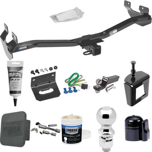 Fits 2006-2010 Hummer H3 Trailer Hitch Tow PKG w/ 4-Flat Wiring + Starter Kit Ball Mount w/ 2" Drop & 2" Ball + 2-5/16" Ball + Wiring Bracket + Dual Hitch & Coupler Locks + Hitch Cover + Wiring Tester + Ball Lube +Electric Grease + Ball Wrench + Anti