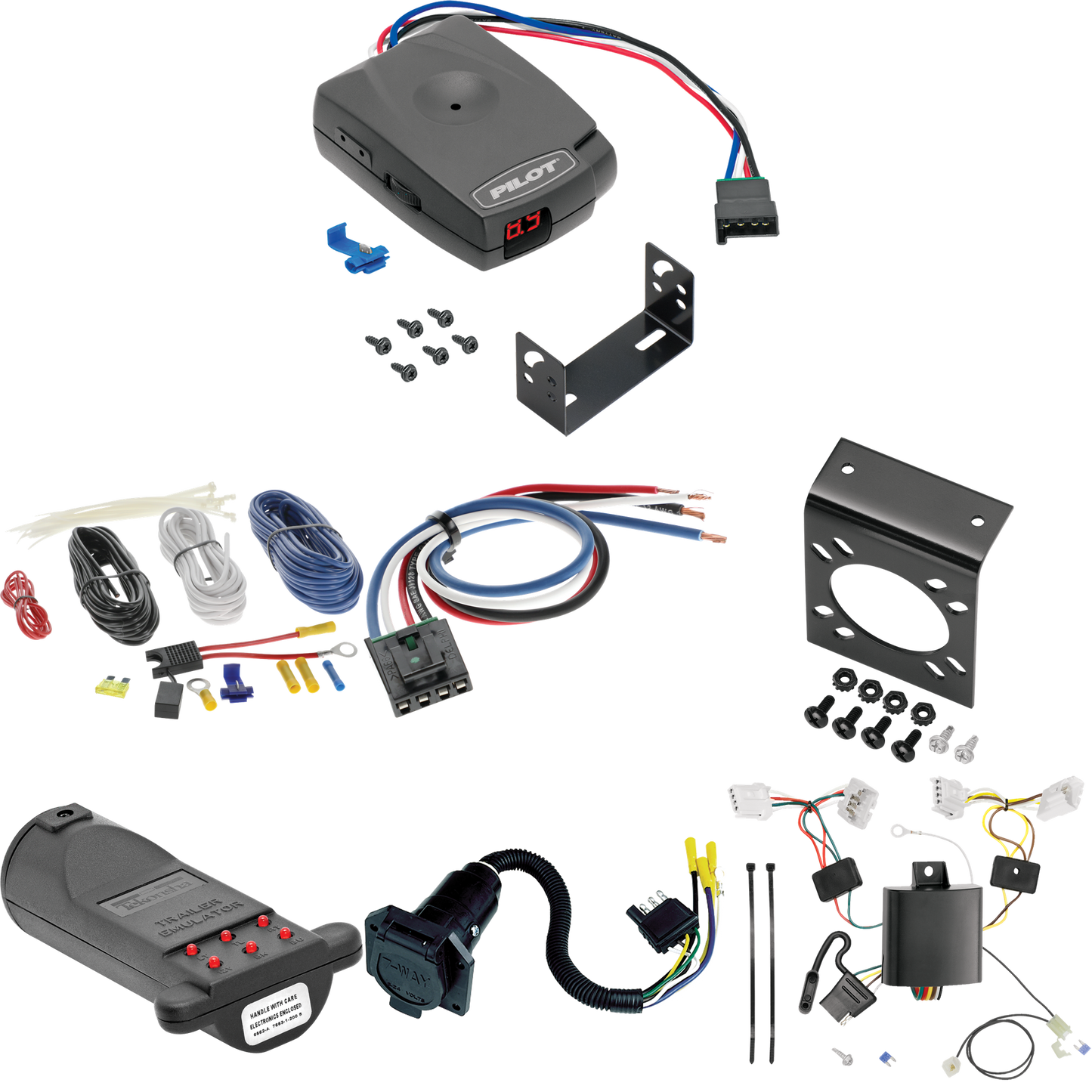 Se adapta al cableado de RV de 7 vías Nissan Murano 2015-2023 + control de freno piloto serie Pro + adaptador de cableado BC genérico + probador de 7 vías y emulador de remolque de Tekonsha