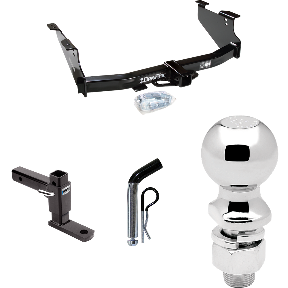 Fits 2006-2008 Dodge Ram 1500 Trailer Hitch Tow PKG w/ Adjustable Drop Rise Ball Mount + Pin/Clip + 2-5/16" Ball By Draw-Tite