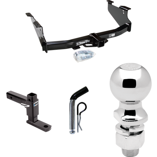 Fits 2006-2008 Dodge Ram 1500 Trailer Hitch Tow PKG w/ Adjustable Drop Rise Ball Mount + Pin/Clip + 2-5/16" Ball By Draw-Tite