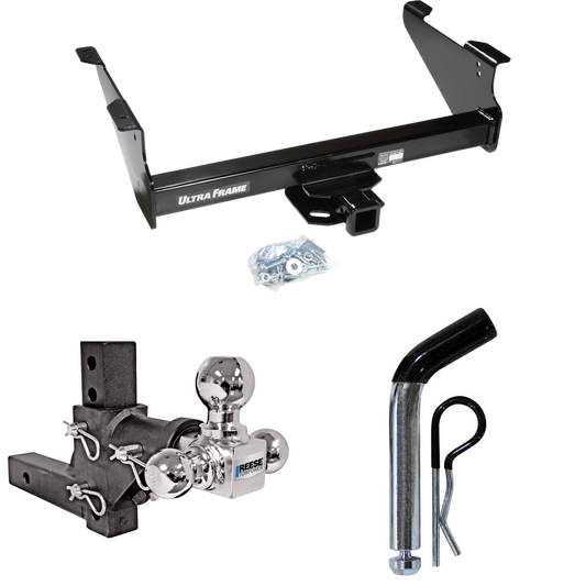 Fits 2003-2003 Dodge Ram 1500 Trailer Hitch Tow PKG w/ Adjustable Drop Rise Triple Ball Ball Mount 1-7/8" & 2" & 2-5/16" Trailer Balls + Pin/Clip (For (Built After 11/2002) Models) By Draw-Tite