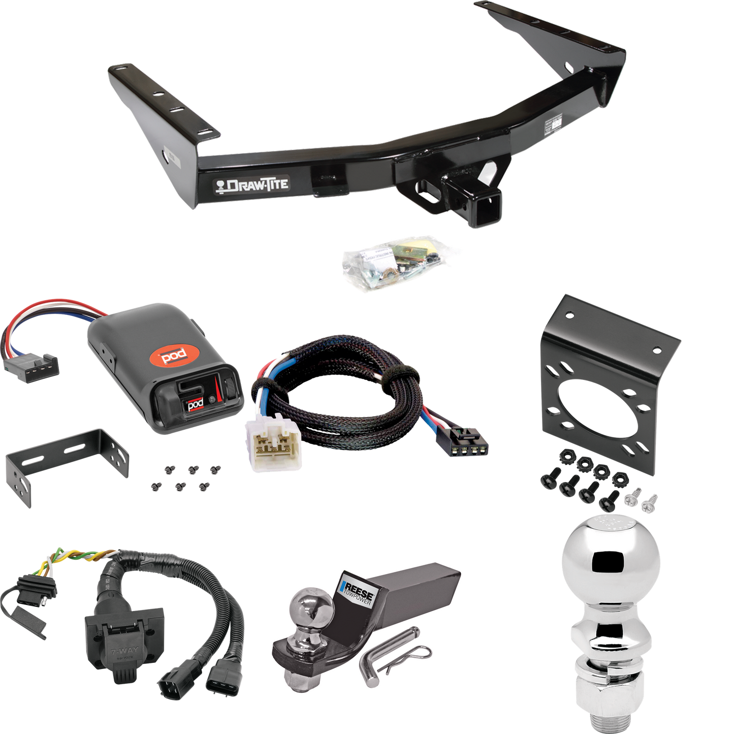 Fits 2003-2006 Toyota Tundra Trailer Hitch Tow PKG w/ Pro Series POD Brake Control + Plug & Play BC Adapter + 7-Way RV Wiring + 2" & 2-5/16" Ball & Drop Mount (For w/Factory 7-Way Models) By Draw-Tite