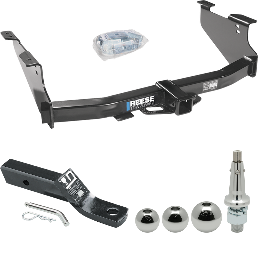 Fits 2003-2009 Dodge Ram 2500 Trailer Hitch Tow PKG w/ Ball Mount w/ 2" Drop + Interchangeable Ball 1-7/8" & 2" & 2-5/16" By Reese Towpower