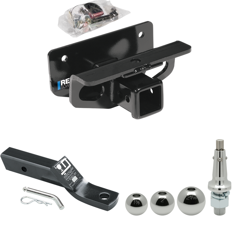 Fits 2003-2009 Dodge Ram 2500 Trailer Hitch Tow PKG w/ Ball Mount w/ 2" Drop + Interchangeable Ball 1-7/8" & 2" & 2-5/16" By Reese Towpower